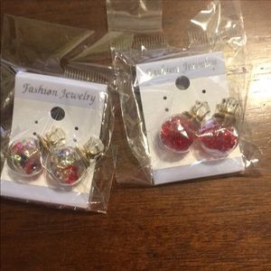 Two double side party earrings